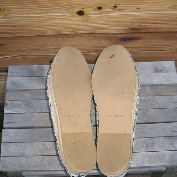 Cole Haan Womens 8 Palermo Lace Espadrille Shoes Black White - Picture 9 of 9